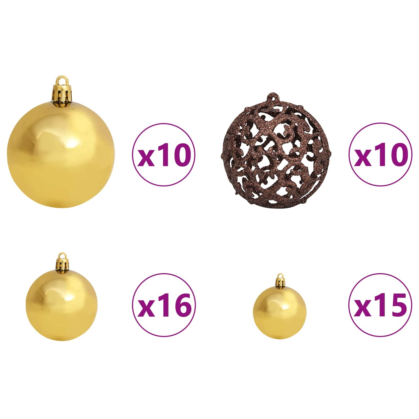 vidaXL Artificial Hinged Christmas Tree LEDs White 138 x 138 x 300 cm