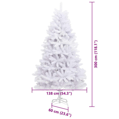 vidaXL Artificial Hinged Christmas Tree LEDs White 138 x 138 x 300 cm