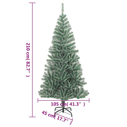 vidaXL Artificial Christmas Tree 300 LEDs&Ball Set&Flocked Snow 210 cm - 35429