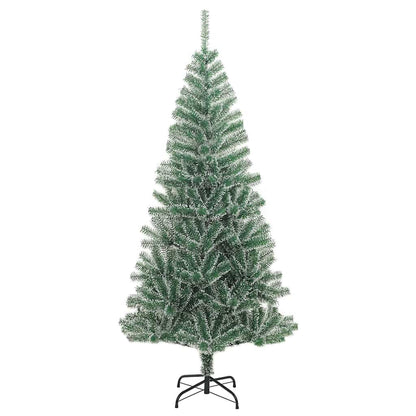 vidaXL Artificial Christmas Tree 300 LEDs&Ball Set&Flocked Snow 210 cm - 35429