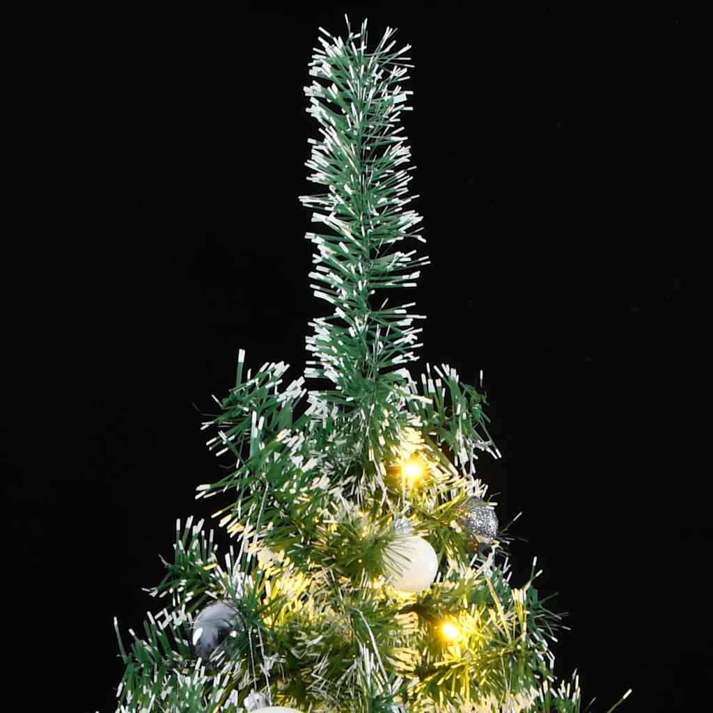 vidaXL Artificial Christmas Tree 300 LEDs&Ball Set&Flocked Snow 240 cm - 35430