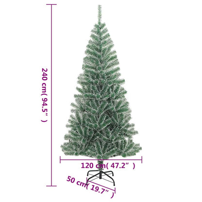 vidaXL Artificial Christmas Tree 300 LEDs&Ball Set&Flocked Snow 240 cm - 35430
