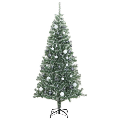 vidaXL Artificial Christmas Tree 300 LEDs&Ball Set&Flocked Snow 240 cm - 35430