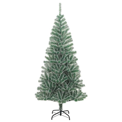 vidaXL Artificial Christmas Tree 300 LEDs&Ball Set&Flocked Snow 240 cm - 35430