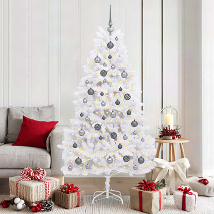 vidaXL Artificial Hinged Christmas Tree LEDs White 90 x 90 x 180 cm - 47570