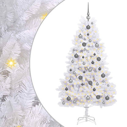 vidaXL Artificial Hinged Christmas Tree LEDs White 90 x 90 x 180 cm - 47570