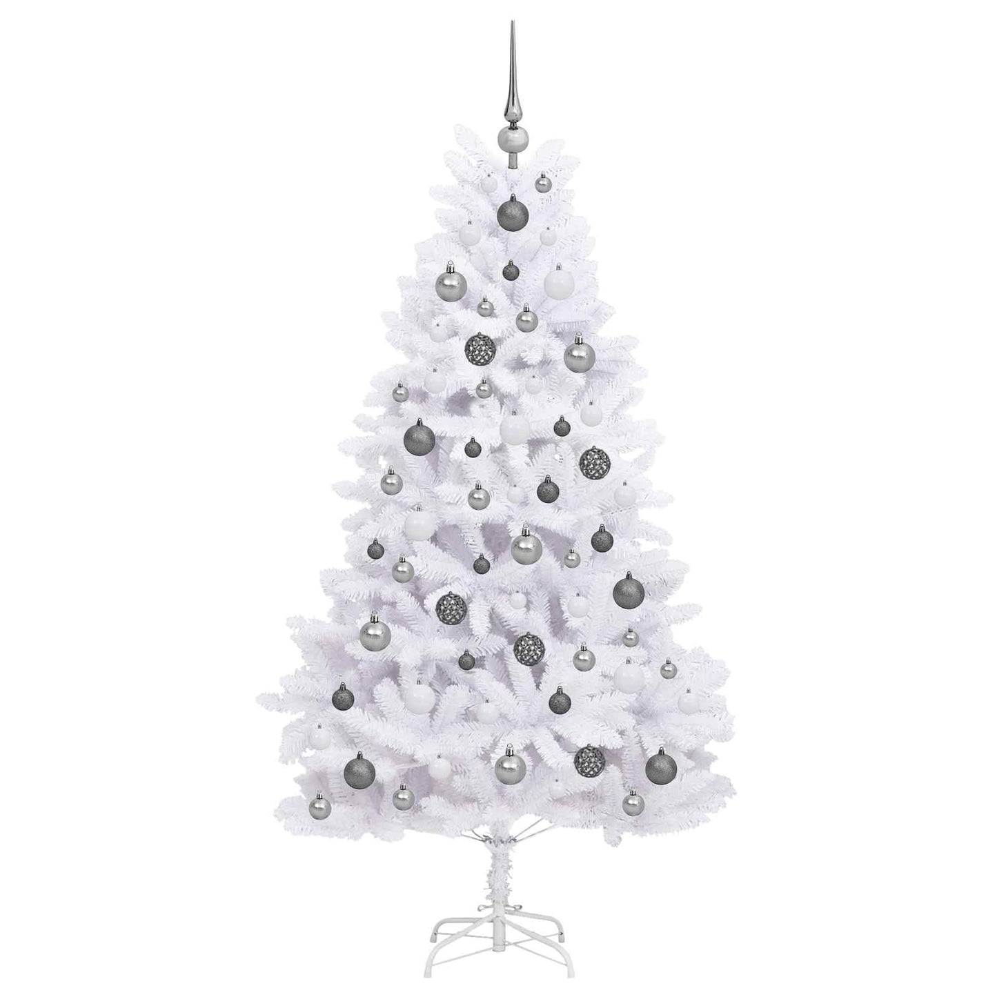 vidaXL Artificial Hinged Christmas Tree LEDs White 90 x 90 x 180 cm - 47570