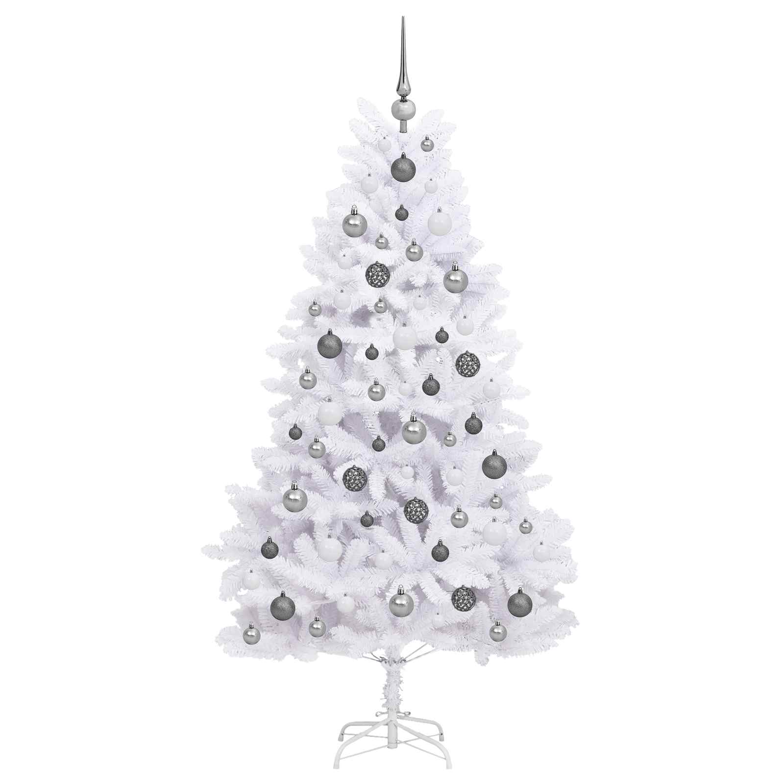 vidaXL Artificial Hinged Christmas Tree LEDs White 90 x 90 x 180 cm - 47570