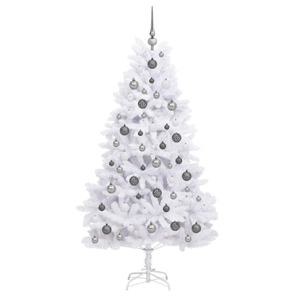 vidaXL Artificial Hinged Christmas Tree LEDs White 90 x 90 x 180 cm - 47570