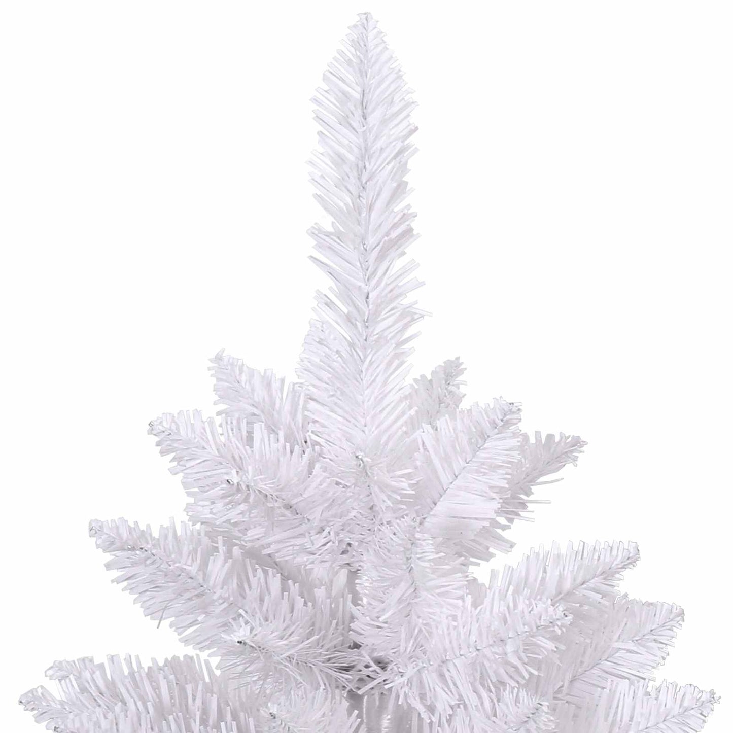 vidaXL Artificial Hinged Christmas Tree LEDs White 106 x 106 x 210 cm - 47573