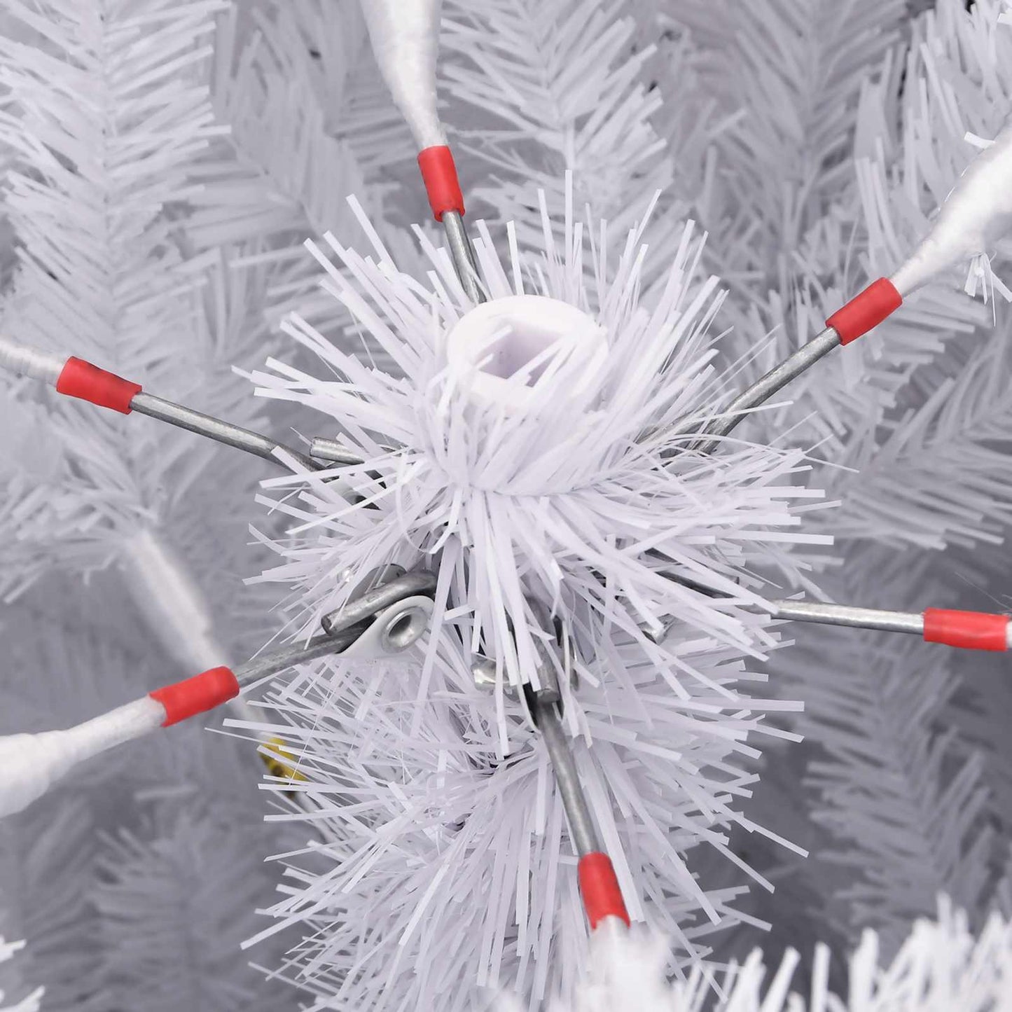 vidaXL Artificial Hinged Christmas Tree LEDs White 106 x 106 x 210 cm - 47573