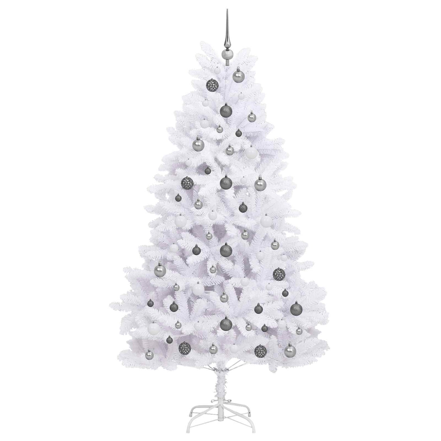 vidaXL Artificial Hinged Christmas Tree LEDs White 106 x 106 x 210 cm - 47573