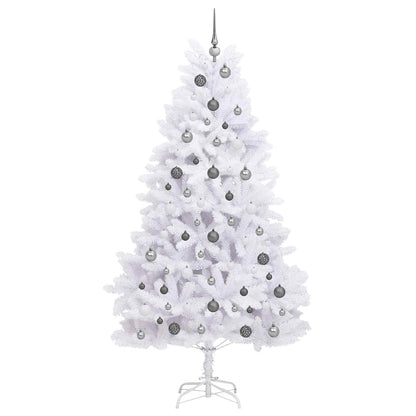 vidaXL Artificial Hinged Christmas Tree LEDs White 106 x 106 x 210 cm - 47573