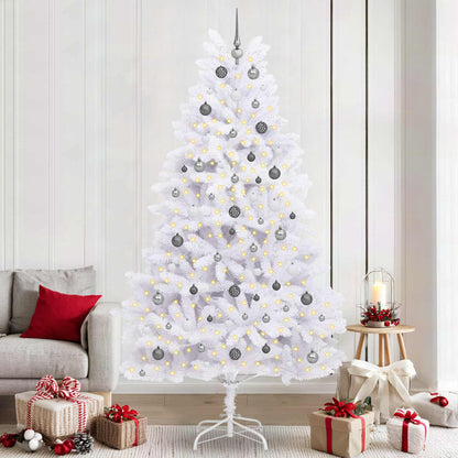vidaXL Artificial Hinged Christmas Tree LEDs White 120 x 120 x 240 cm - 47575