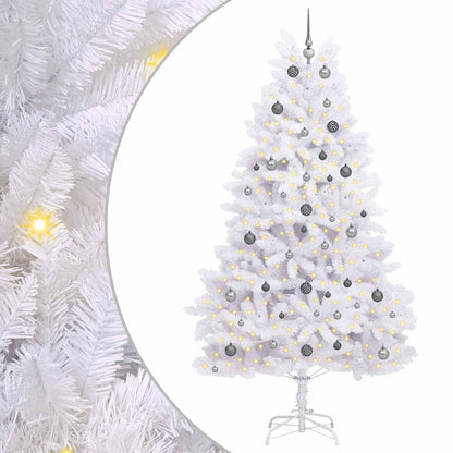 vidaXL Artificial Hinged Christmas Tree LEDs White 120 x 120 x 240 cm - 47575
