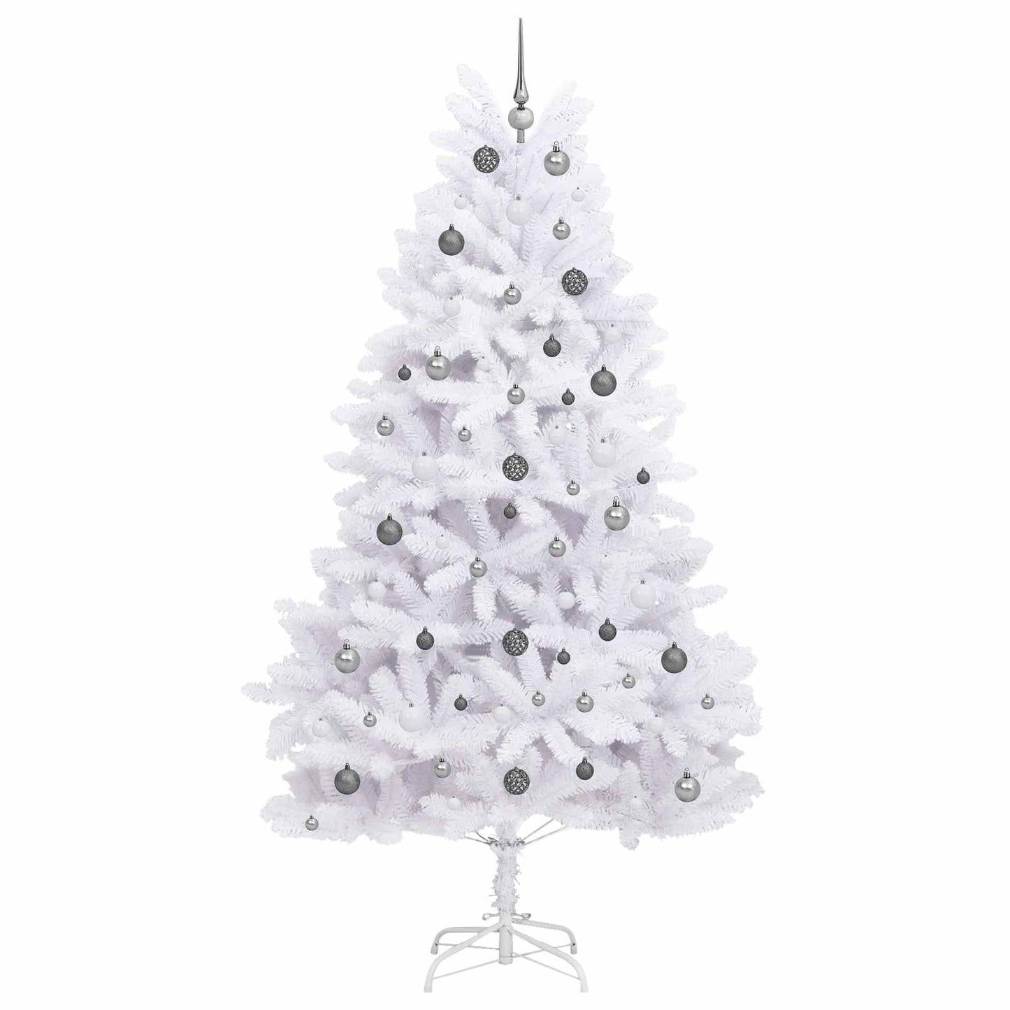 vidaXL Artificial Hinged Christmas Tree LEDs White 120 x 120 x 240 cm - 47575