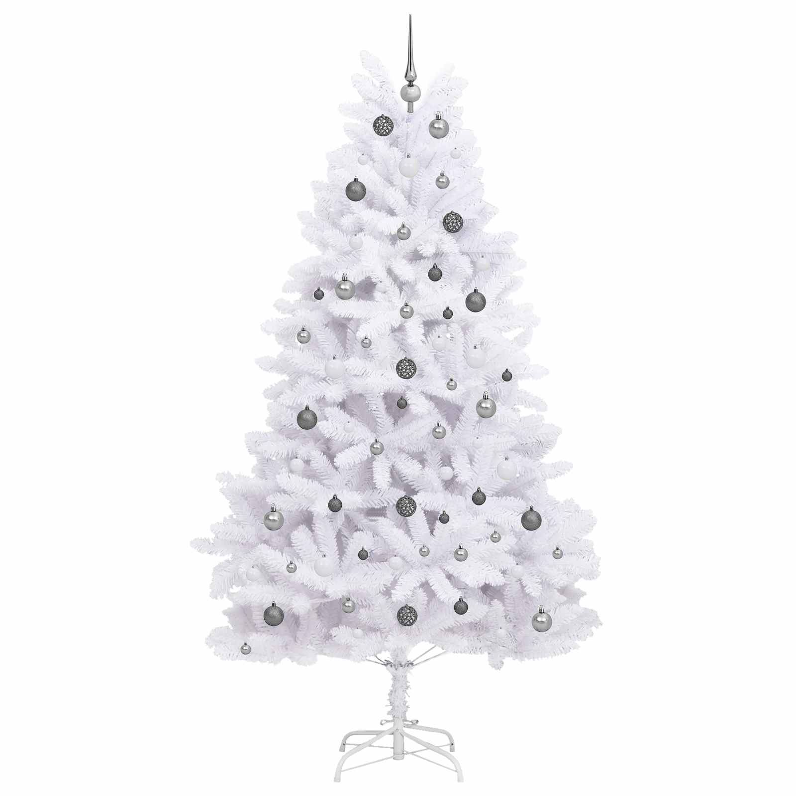 vidaXL Artificial Hinged Christmas Tree LEDs White 120 x 120 x 240 cm - 47575
