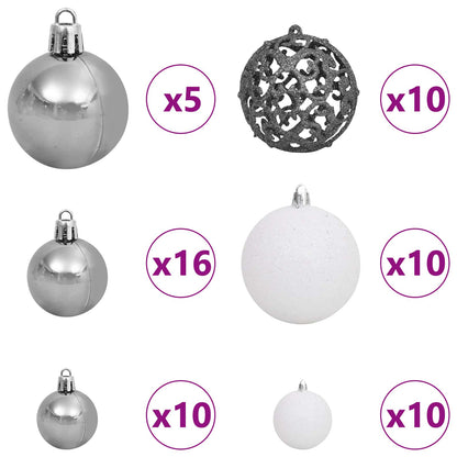 vidaXL Artificial Hinged Christmas Tree LEDs White 120 x 120 x 240 cm - 47575