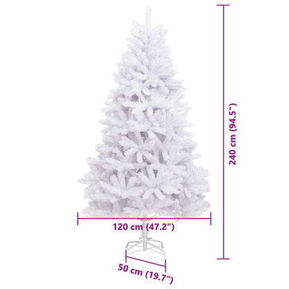 vidaXL Artificial Hinged Christmas Tree LEDs White 120 x 120 x 240 cm - 47575
