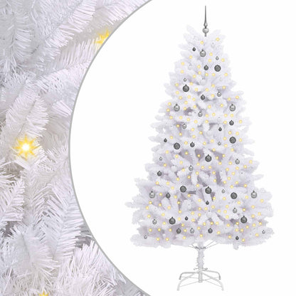vidaXL Artificial Hinged Christmas Tree LEDs White 128 x 128 x 270 cm - 47588
