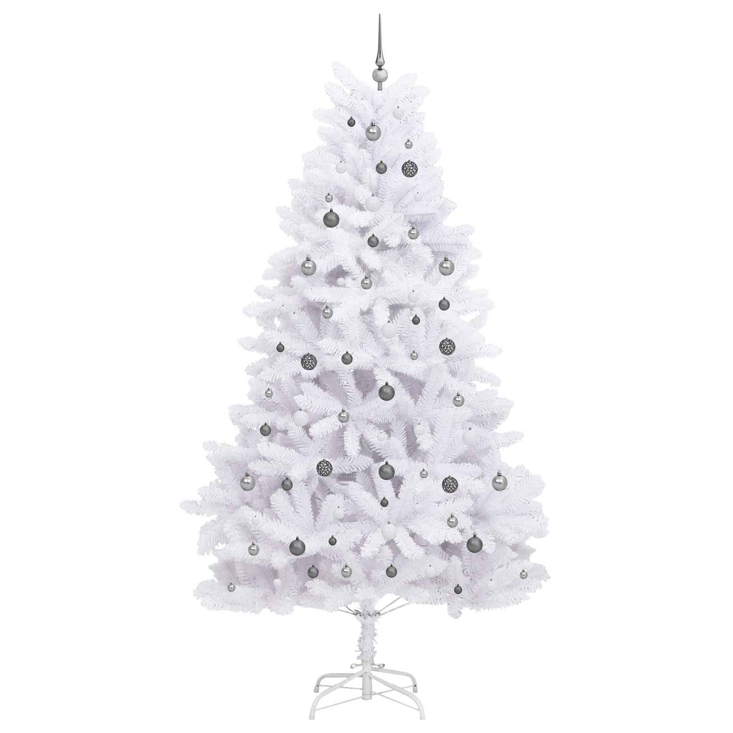 vidaXL Artificial Hinged Christmas Tree LEDs White 128 x 128 x 270 cm - 47588