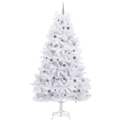 vidaXL Artificial Hinged Christmas Tree LEDs White 128 x 128 x 270 cm - 47588