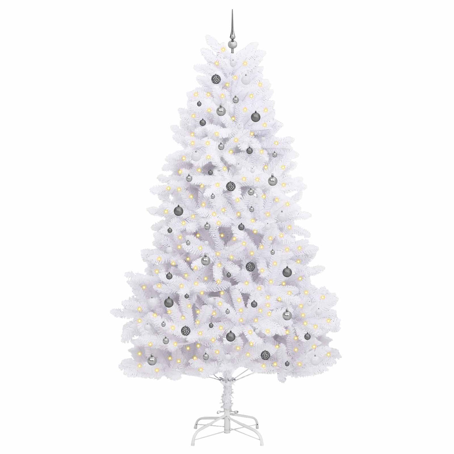 vidaXL Artificial Hinged Christmas Tree LEDs White 138 x 138 x 300 cm - 47589
