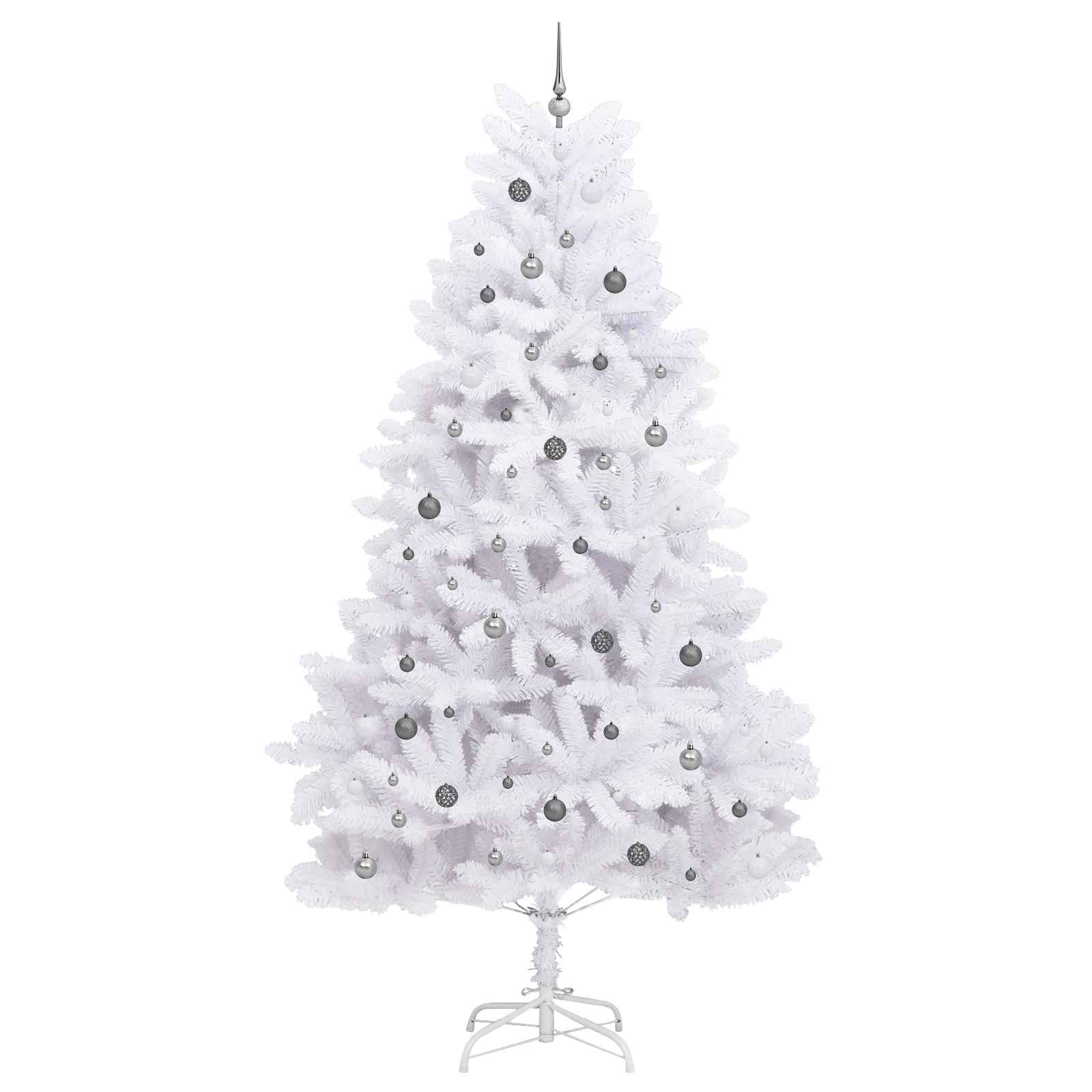 vidaXL Artificial Hinged Christmas Tree LEDs White 138 x 138 x 300 cm - 47589