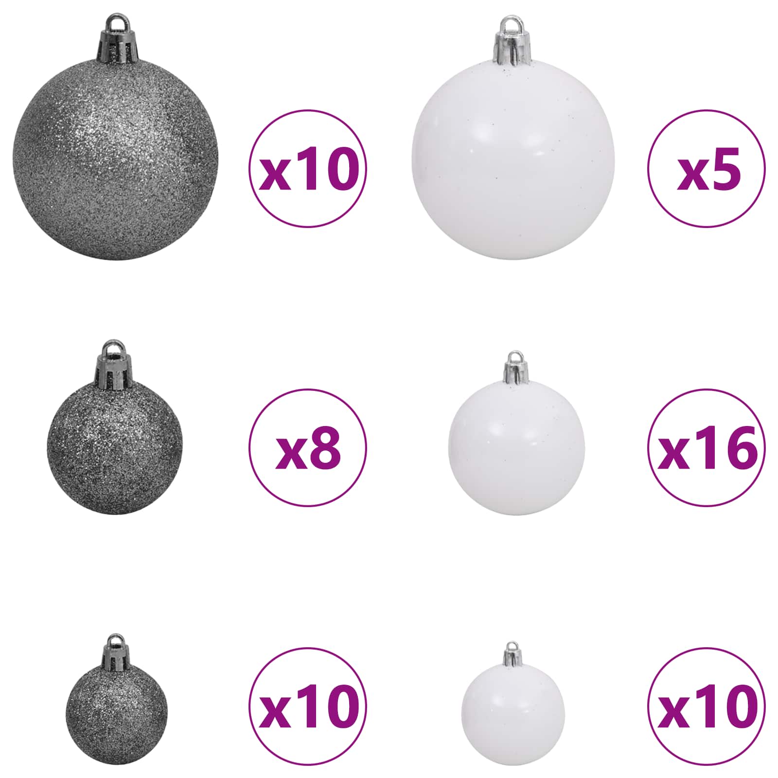 vidaXL Artificial Hinged Christmas Tree LEDs White 138 x 138 x 300 cm - 47589