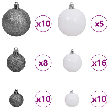 vidaXL Artificial Hinged Christmas Tree LEDs White 138 x 138 x 300 cm - 47589