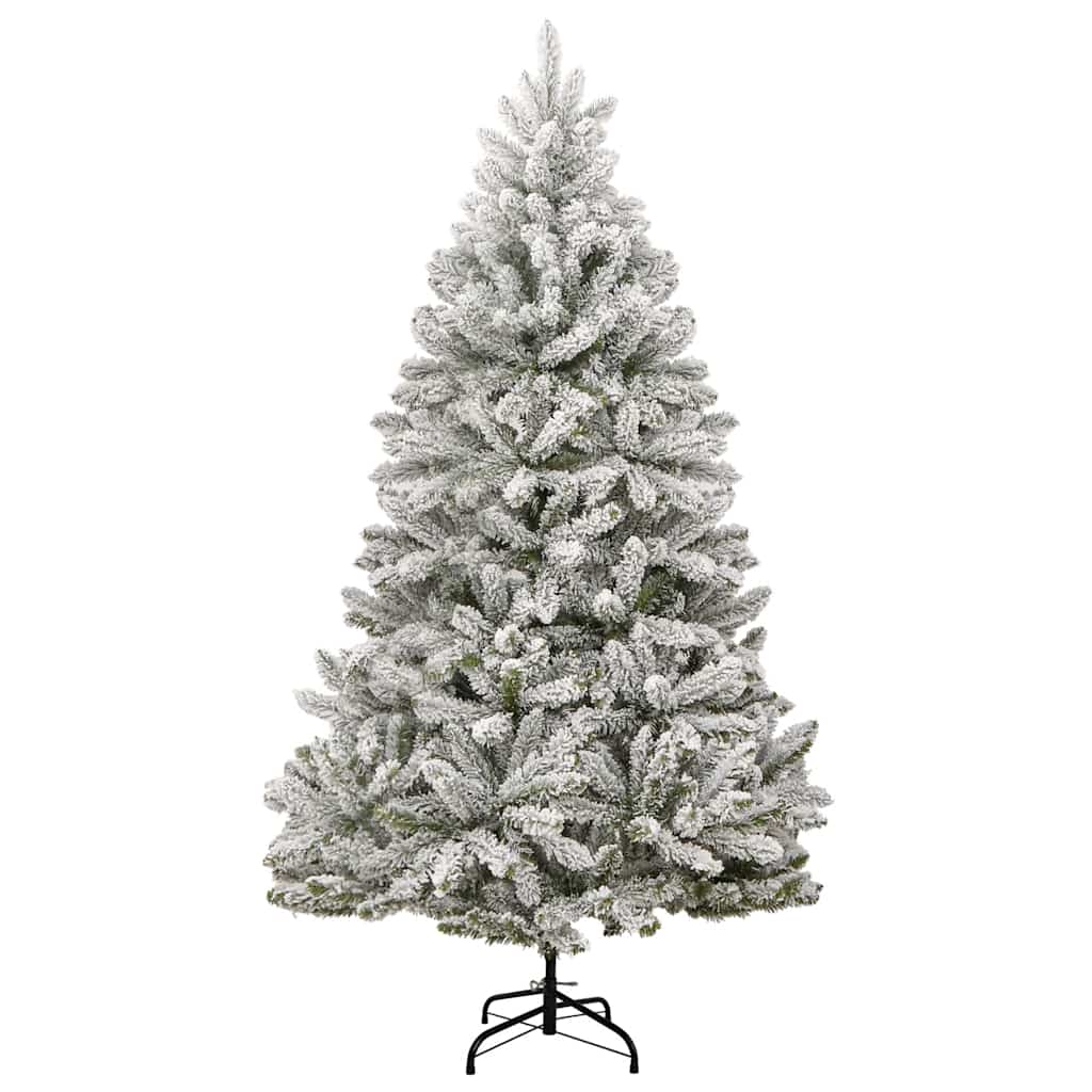 vidaXL Artificial Hinged Christmas Tree 300 LEDs & Ball Set 300 cm - Green and white - Ø 138 x 300 cm