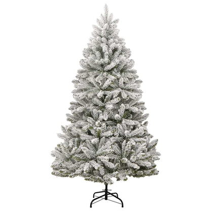 vidaXL Artificial Hinged Christmas Tree 300 LEDs & Ball Set 300 cm - Green and white - Ø 138 x 300 cm