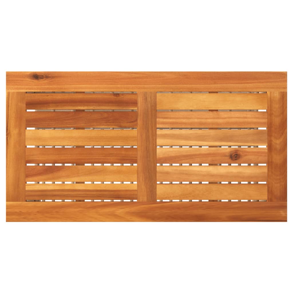 vidaXL Garden Table Beige 70x38x42 cm Poly Rattan Acacia Wood