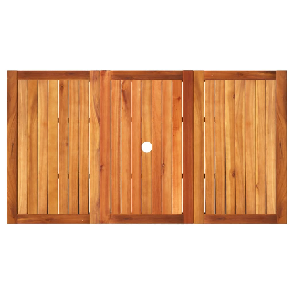 vidaXL Garden Table Black 140x80x75 cm Poly Rattan Acacia Wood
