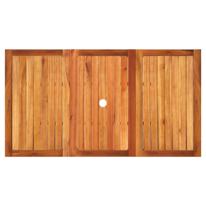 vidaXL Garden Table Black 140x80x75 cm Poly Rattan Acacia Wood