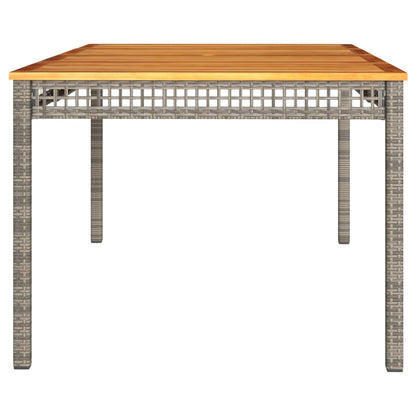 vidaXL Garden Table Grey 180x90x75 cm Poly Rattan Acacia Wood