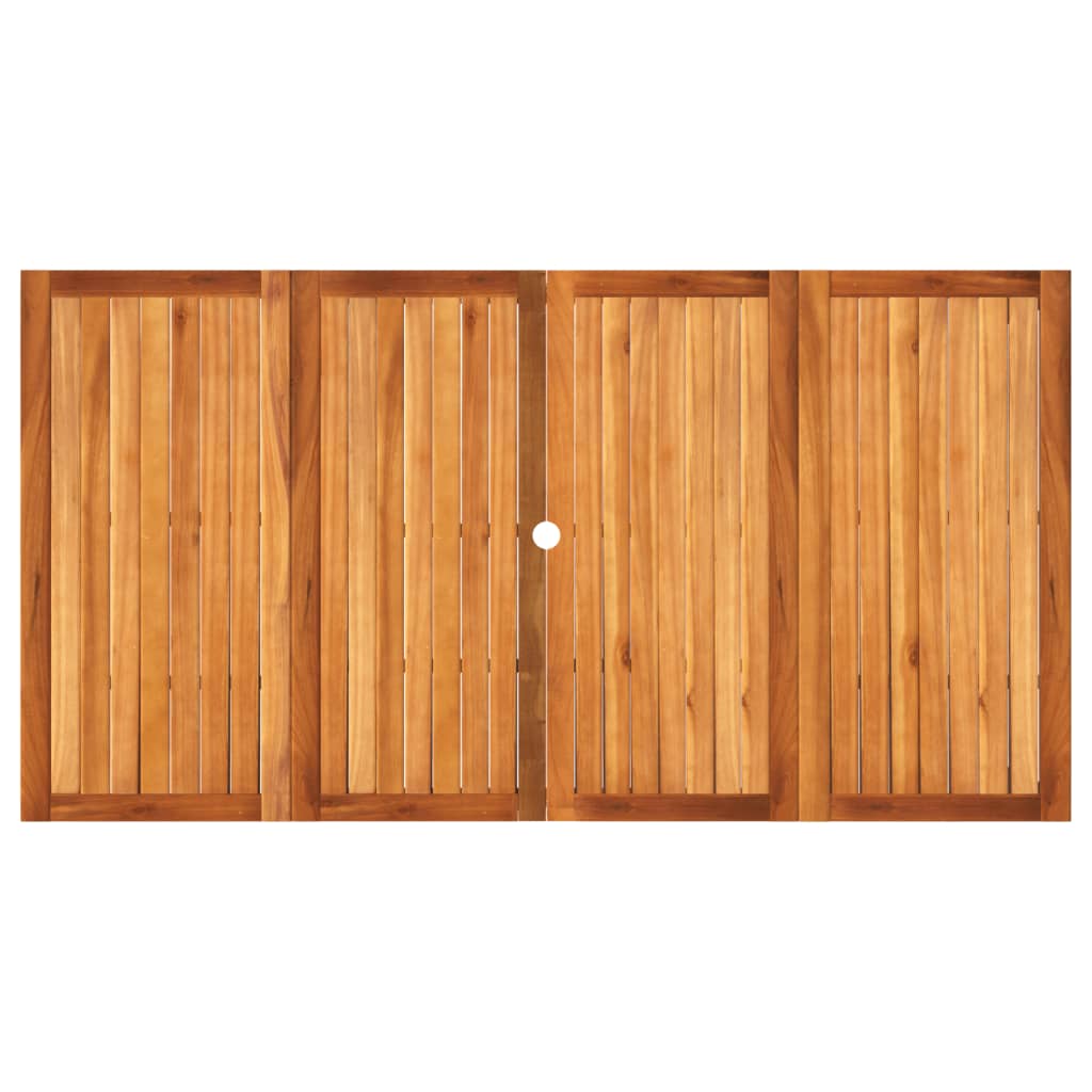 vidaXL Garden Table Grey 180x90x75 cm Poly Rattan Acacia Wood