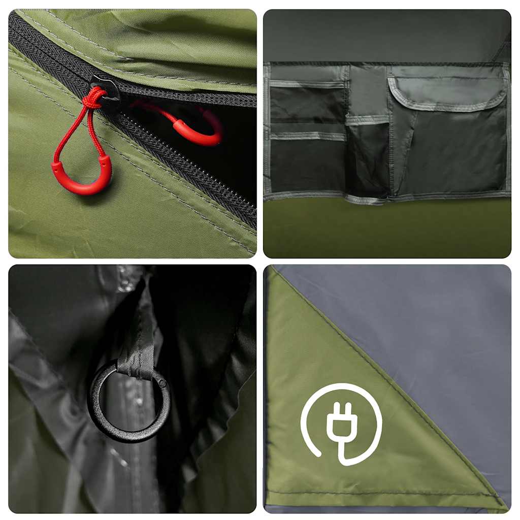 vidaXL Family Tent 10-Person Green Quick Release Waterproof