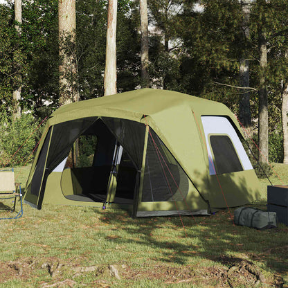 vidaXL Family Tent 10-Person Green Quick Release Waterproof