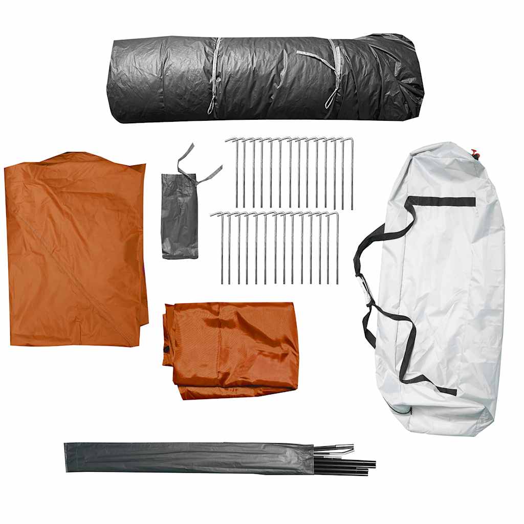 vidaXL Family Tent 10-Person Grey and Orange Quick Release Waterproof