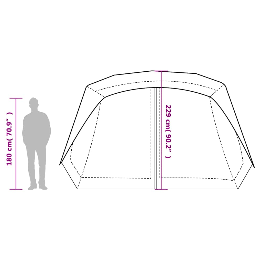 vidaXL Family Tent 10-Person Grey and Orange Quick Release Waterproof