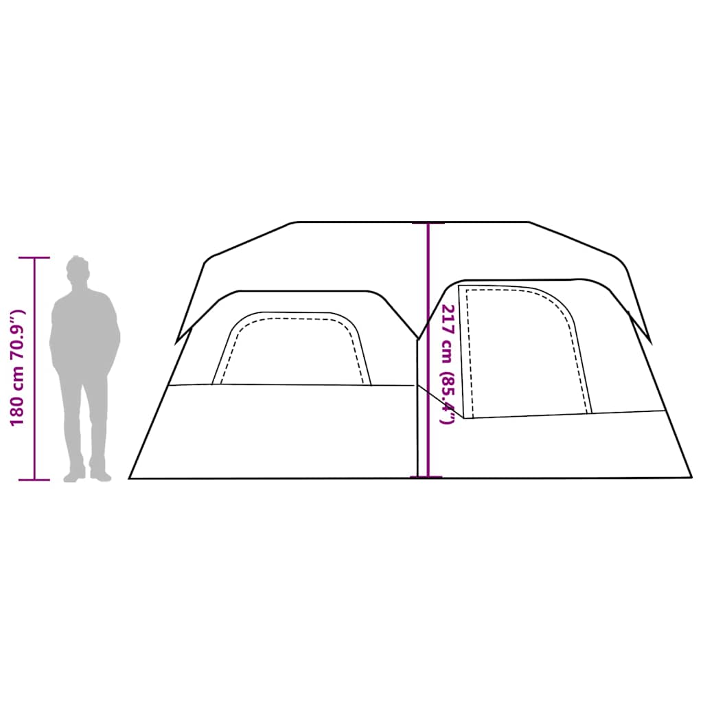 vidaXL Family Tent 9-Person Green Quick Release Waterproof