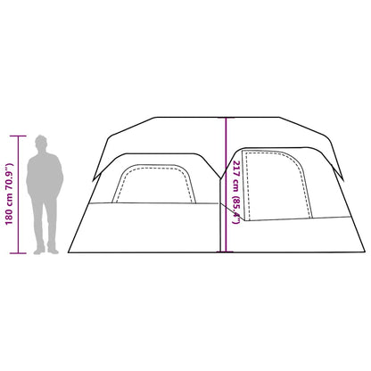 vidaXL Family Tent 9-Person Green Quick Release Waterproof