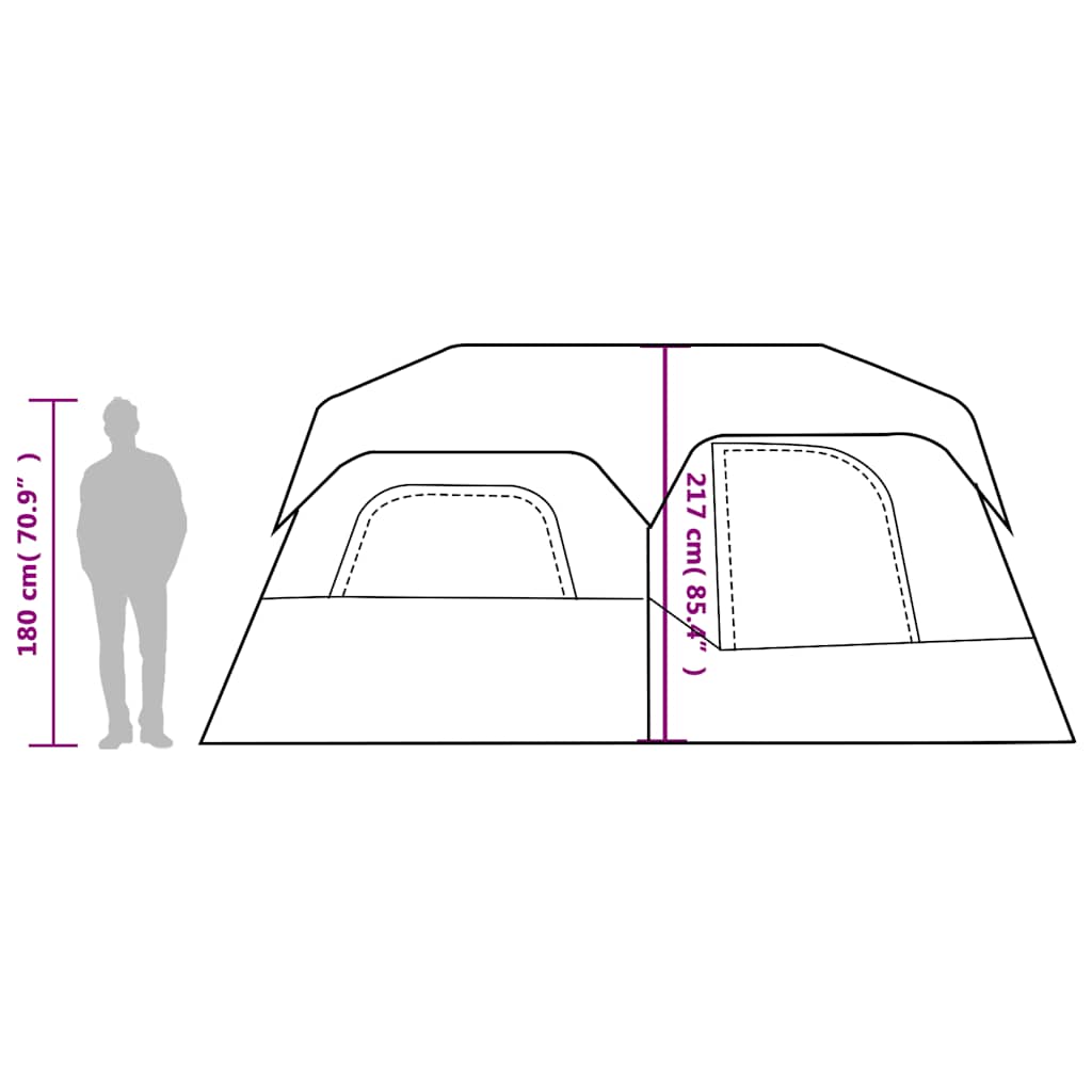 vidaXL Family Tent 9-Person Grey and Orange Quick Release Waterproof