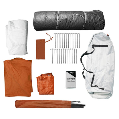 vidaXL Family Tent with LED 10-Person Light Grey and Orange Quick Release