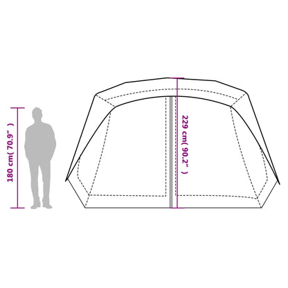 vidaXL Family Tent with LED 10-Person Light Grey and Orange Quick Release