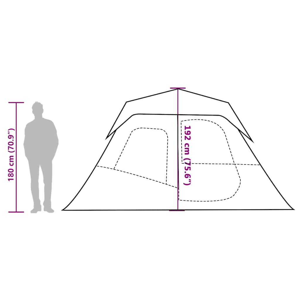 vidaXL Family Tent with LED 6-Person Light Blue Quick Release