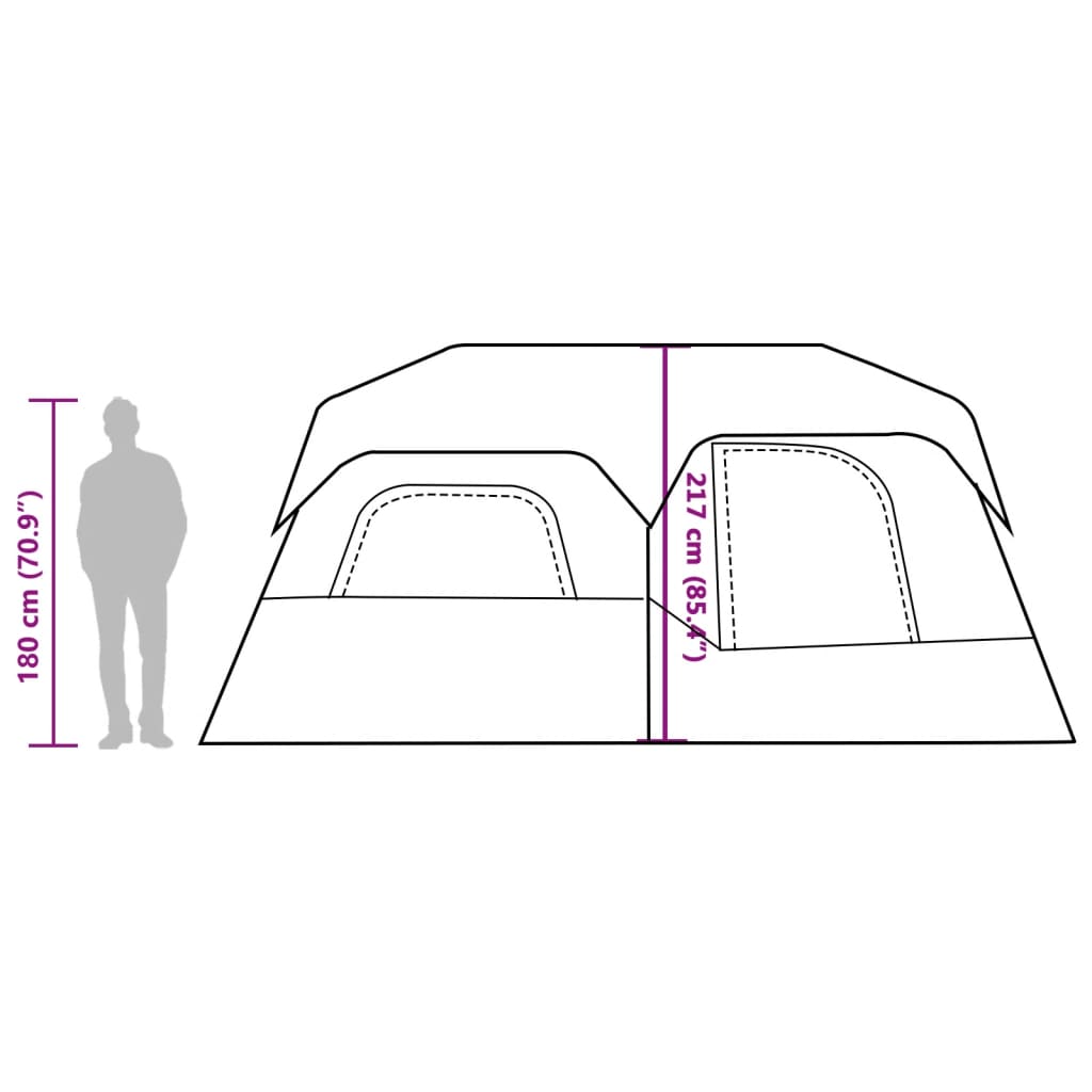 vidaXL Family Tent with LED 9-Person Light Blue Quick Release