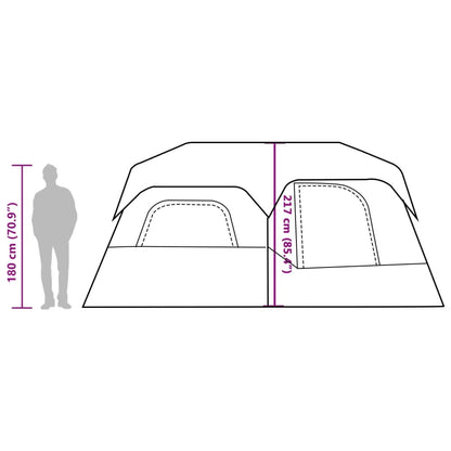 vidaXL Family Tent with LED 9-Person Light Blue Quick Release