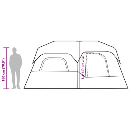 vidaXL Family Tent with LED 9-Person Light Green Quick Release